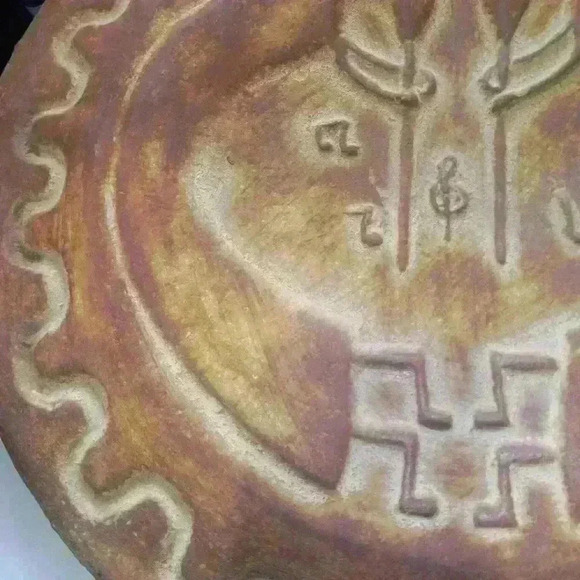 Kokopelli fertility music art wall hanging mexico handmade ceramic large - Picture 10 of 16